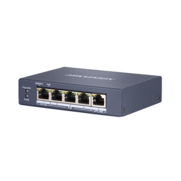 Hikvision DS-3E0505HP-E 4-Port Gigabit Unmanaged POE Switch